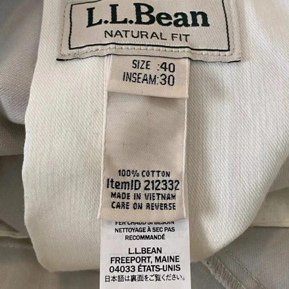 LL Bean Natural Fit Khaki‎ Chino Pants Mens Size 40X30 (859) - Picture 7 of 9